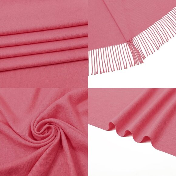 ⚡Women's Coral Pashmina Shawls Evening Dress Bridesmaid Winter Warm Long Scarf - Picture 6 of 8